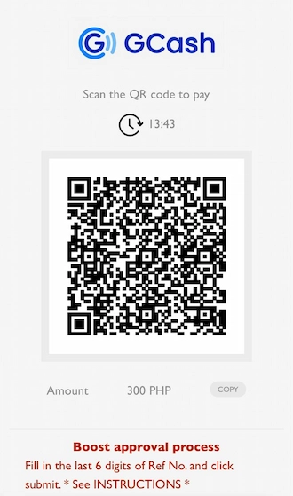 Step 5: The system will generate a QR code for you, save this QR code. Then open the GCash app and scan the QR code to pay.